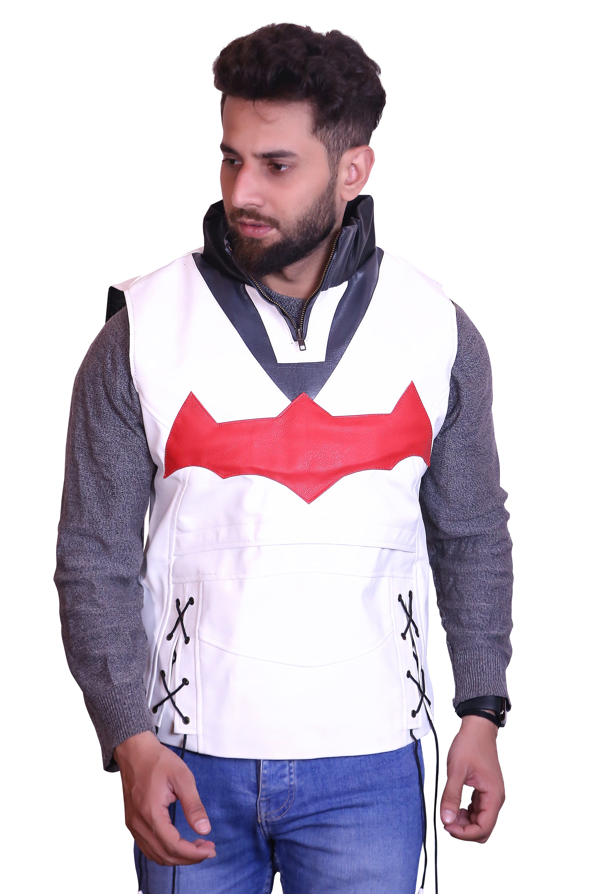 The Outlaw: Men's Red Hood (Jason Todd) Cosplay Leather Jacket