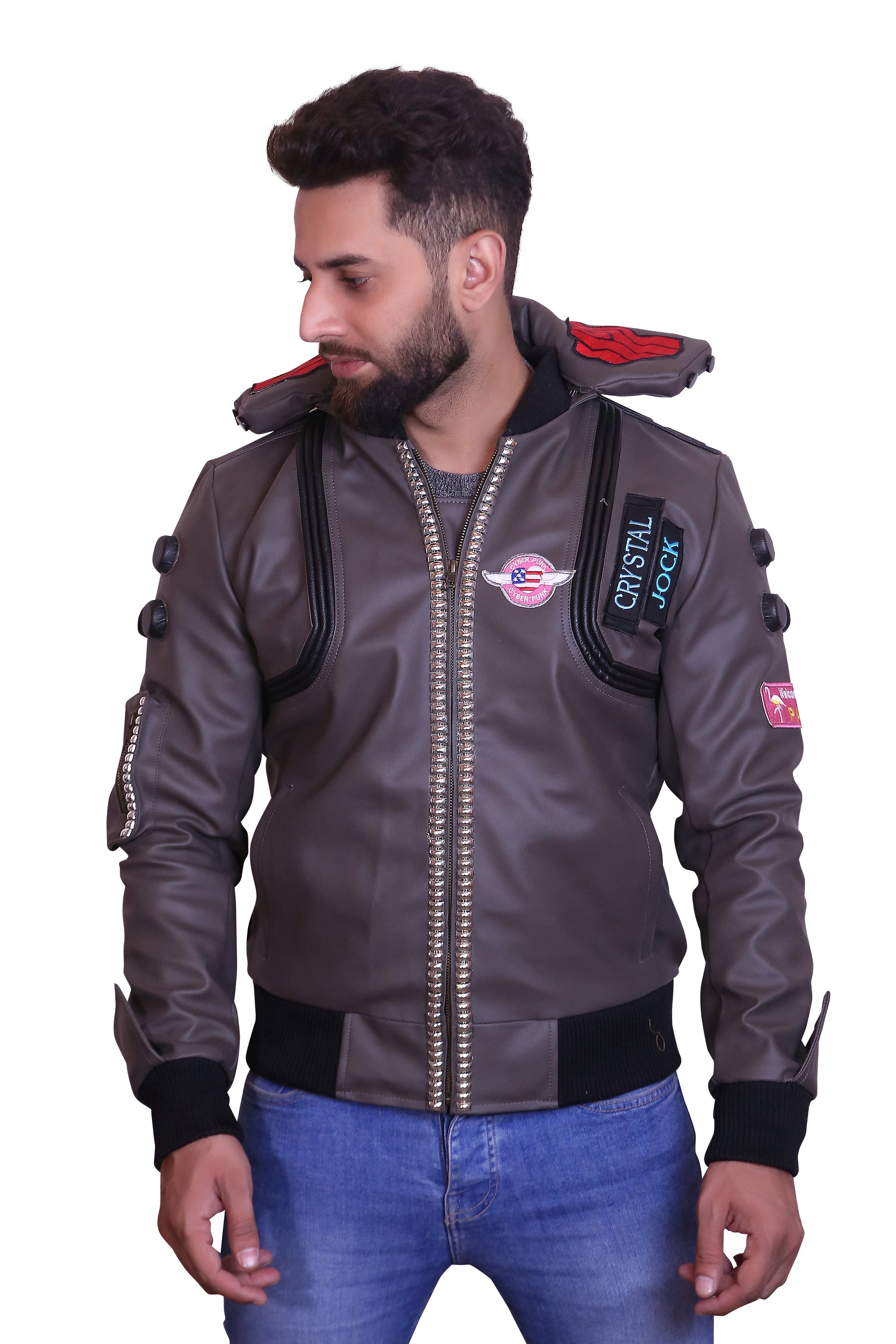 Real World Cyberpunk Studded Bomber Jacket Samurai Edition