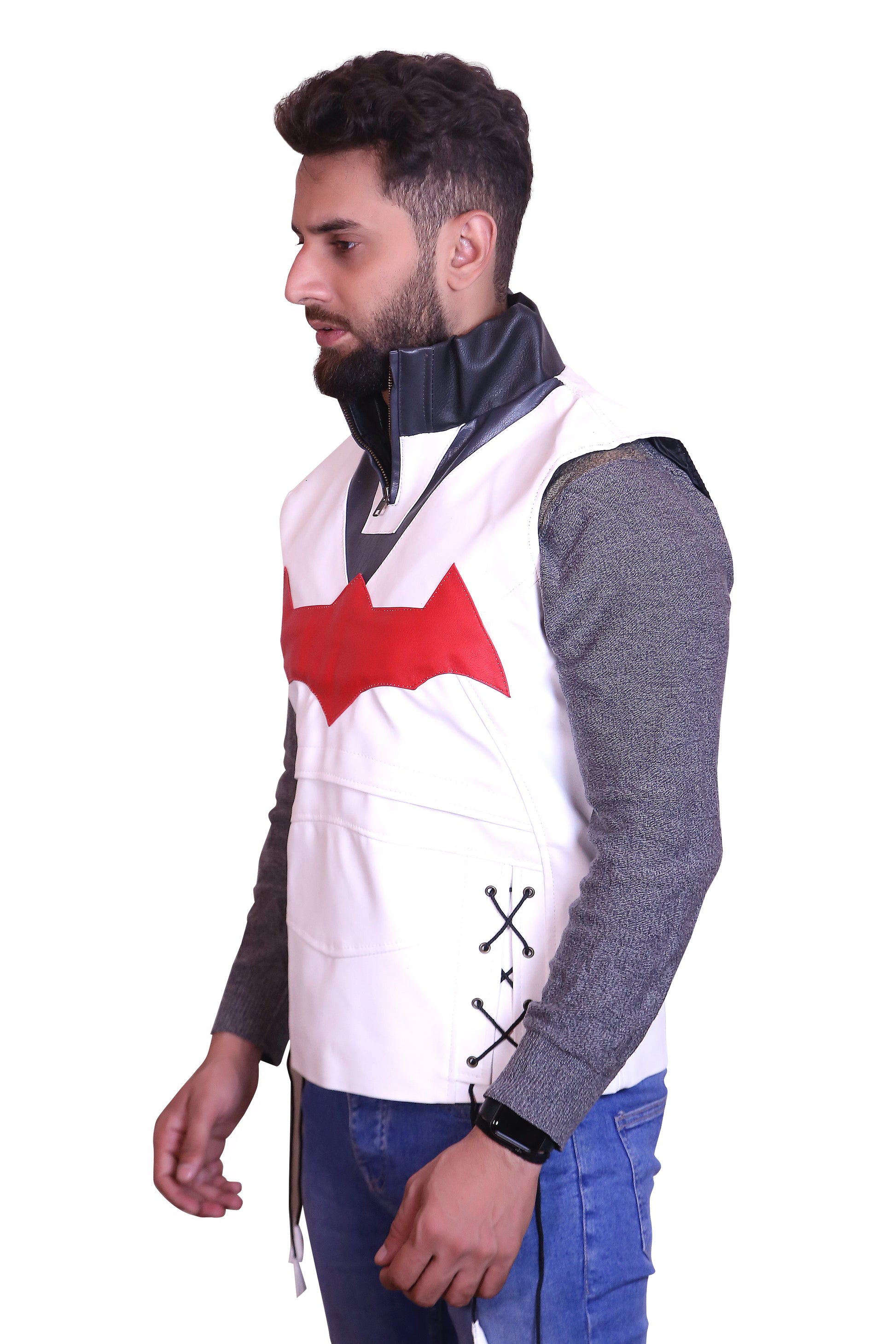 The Outlaw: Men's Red Hood (Jason Todd) Cosplay Leather Jacket