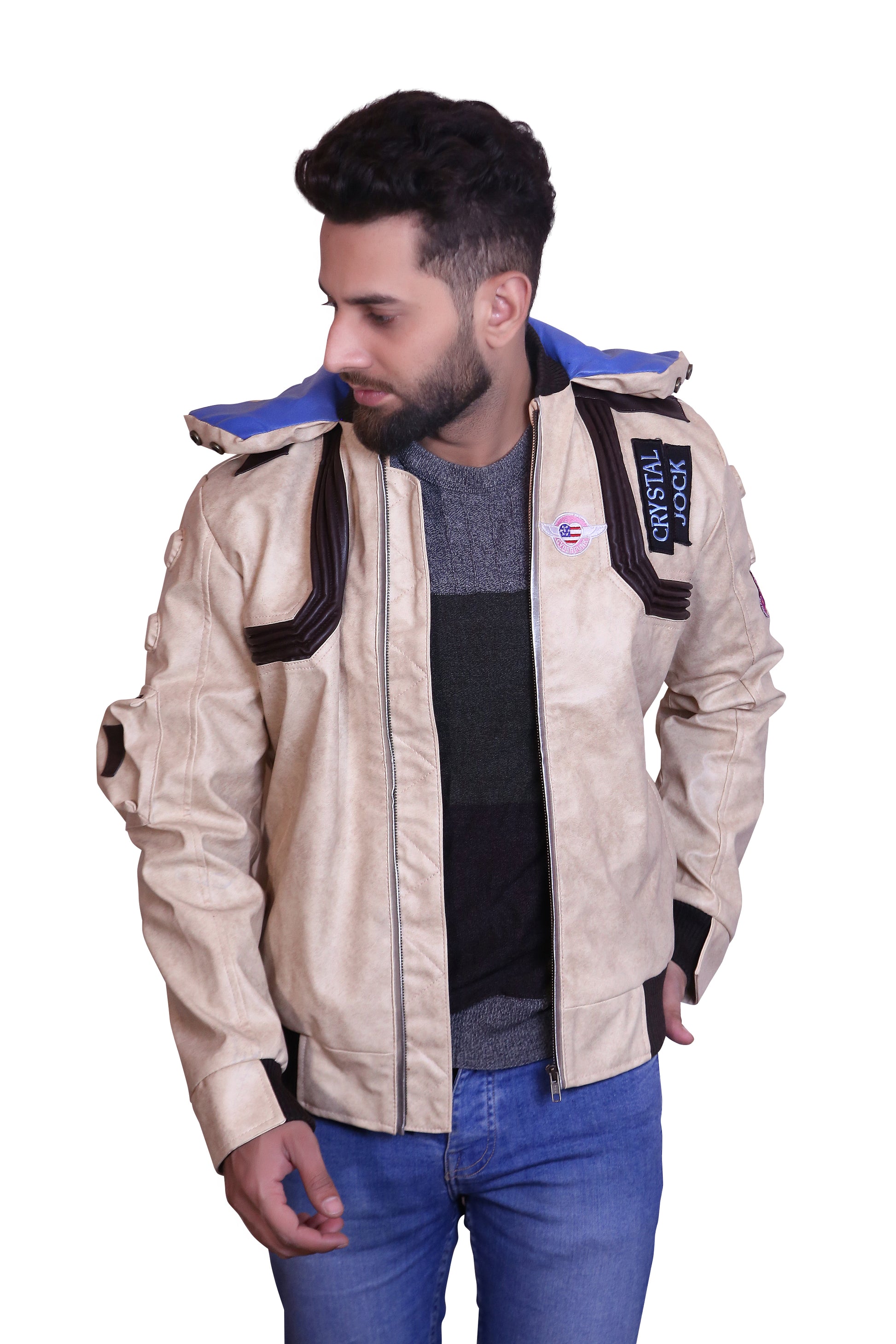 Cyberpunk 2077 Studded Zip Tan Jacket V's Samurai Gear