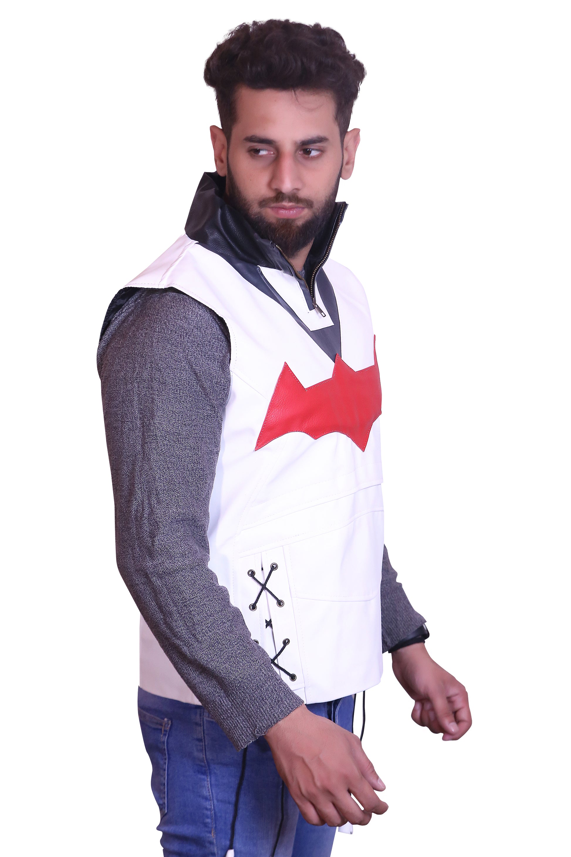 The Outlaw: Men's Red Hood (Jason Todd) Cosplay Leather Jacket