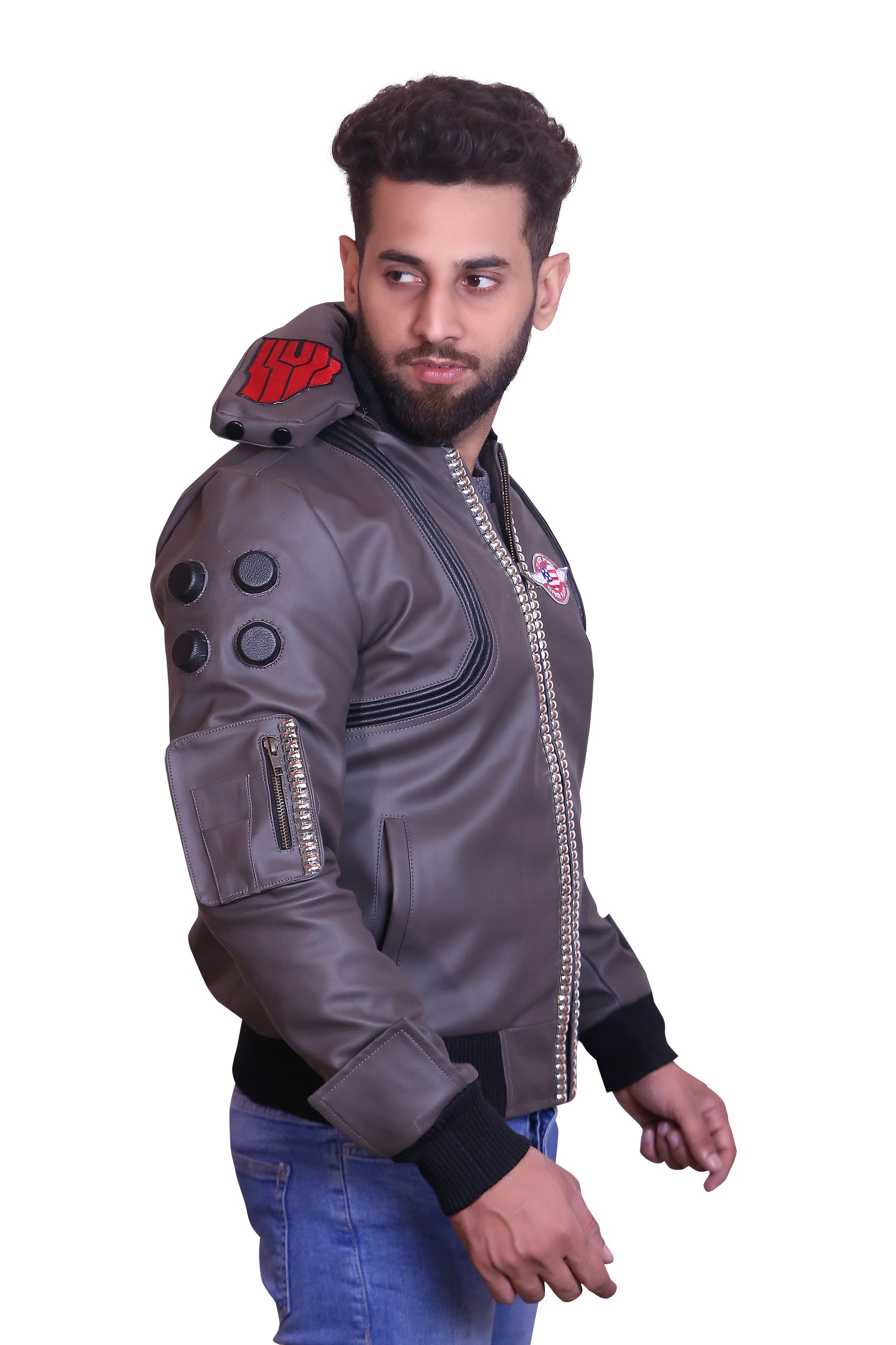 Real World Cyberpunk Studded Bomber Jacket Samurai Edition