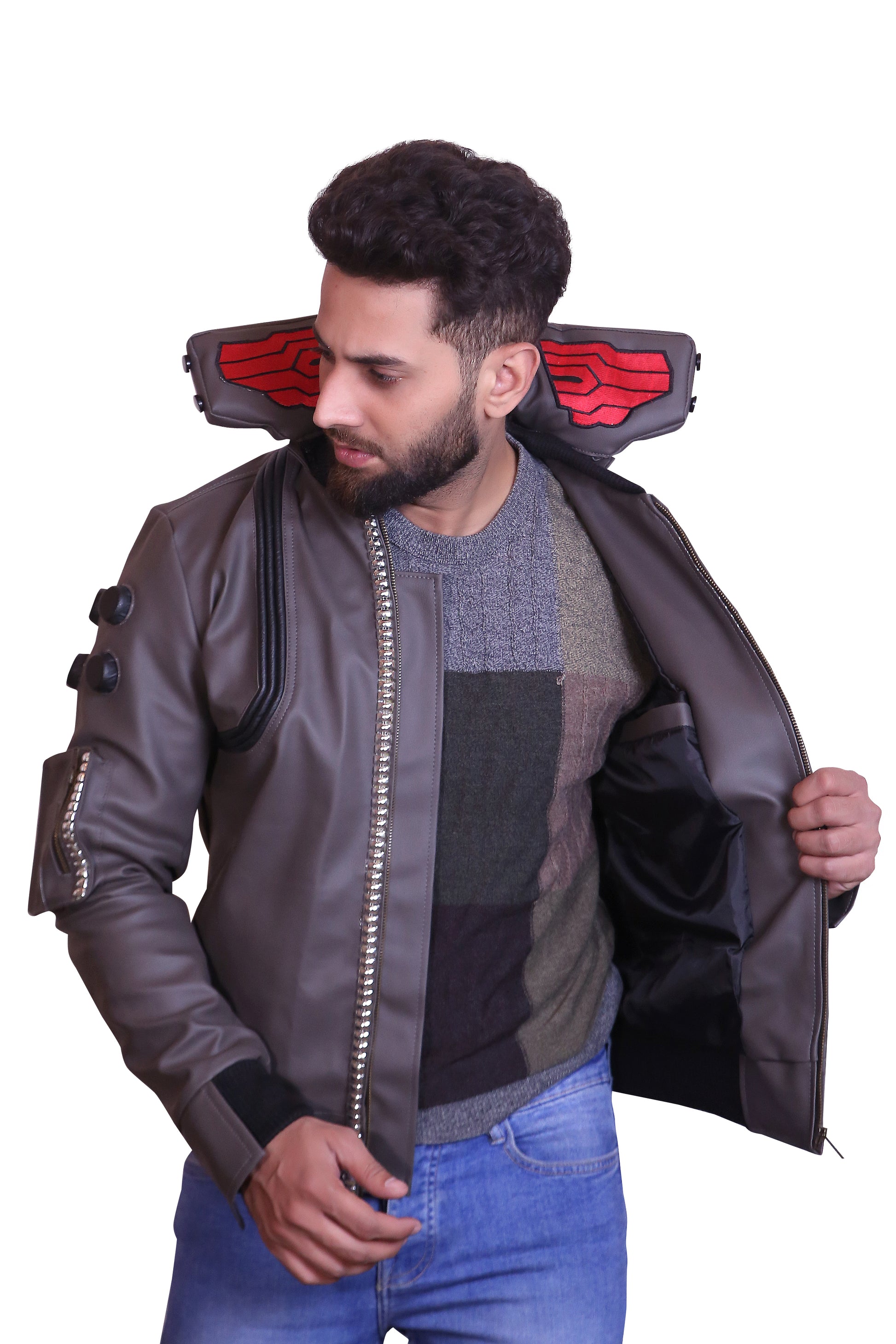 Real World Cyberpunk Studded Bomber Jacket Samurai Edition
