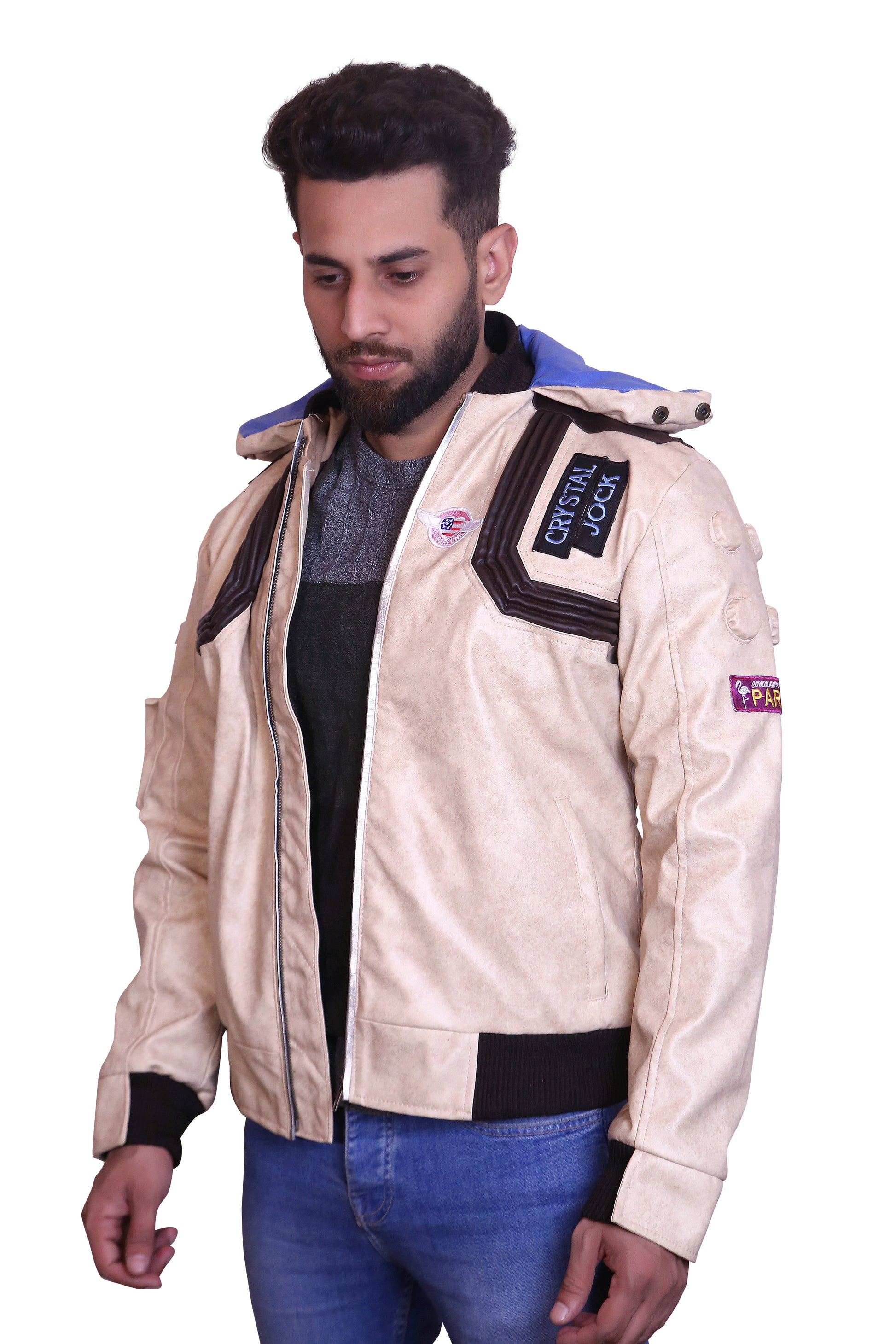 Cyberpunk 2077 Studded Zip Tan Jacket V's Samurai Gear