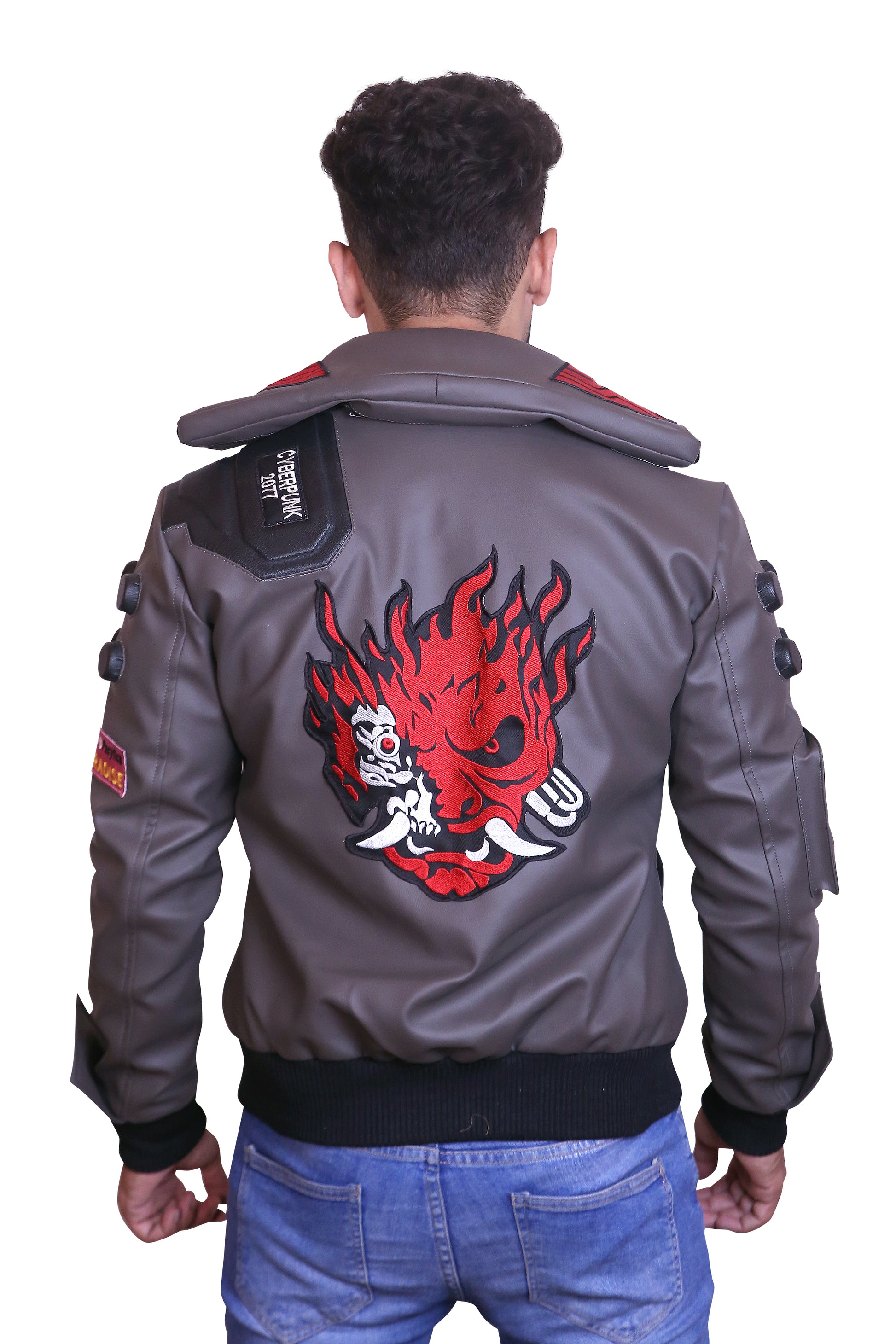 Real World Cyberpunk Studded Bomber Jacket Samurai Edition