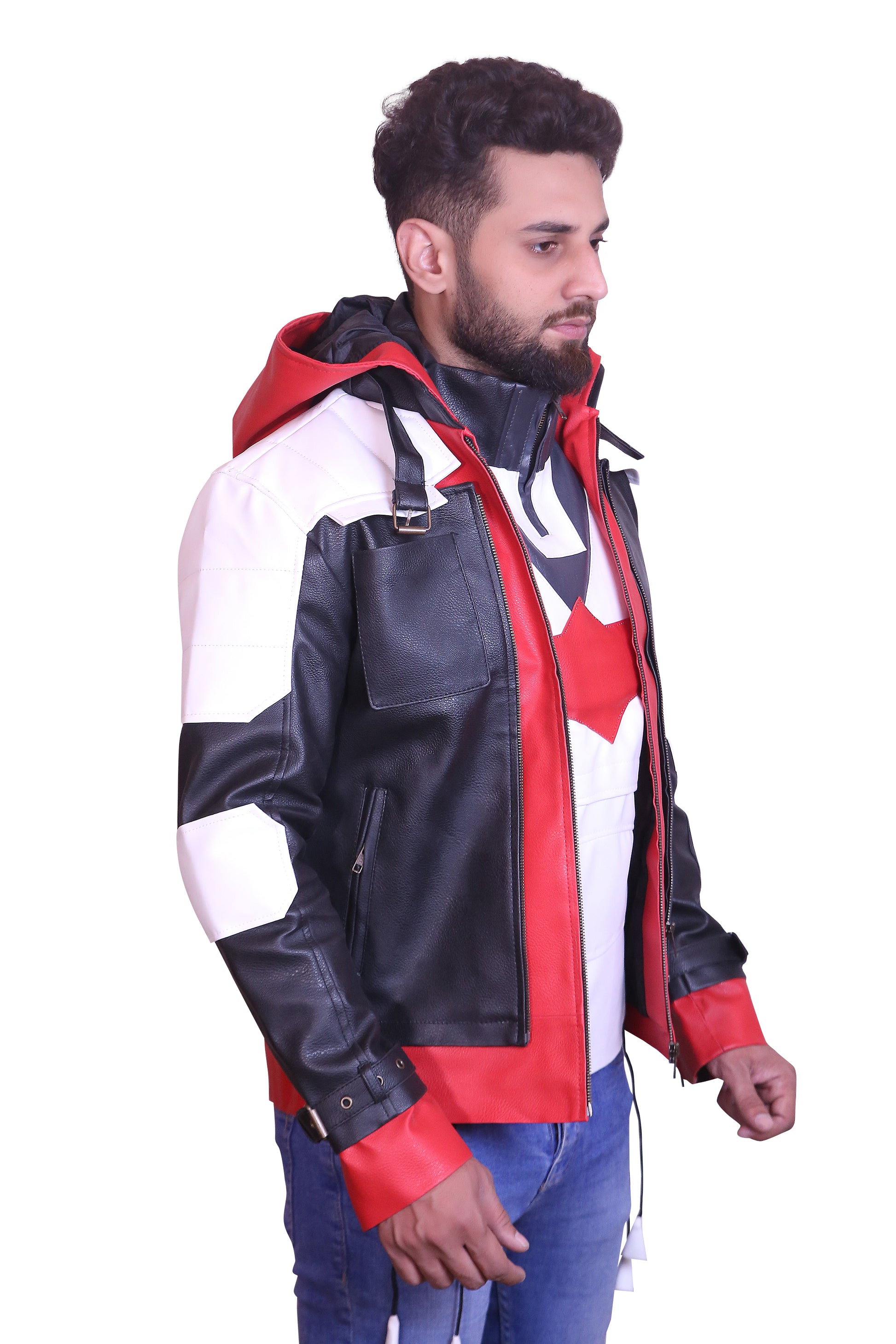 The Outlaw: Men's Red Hood (Jason Todd) Cosplay Leather Jacket