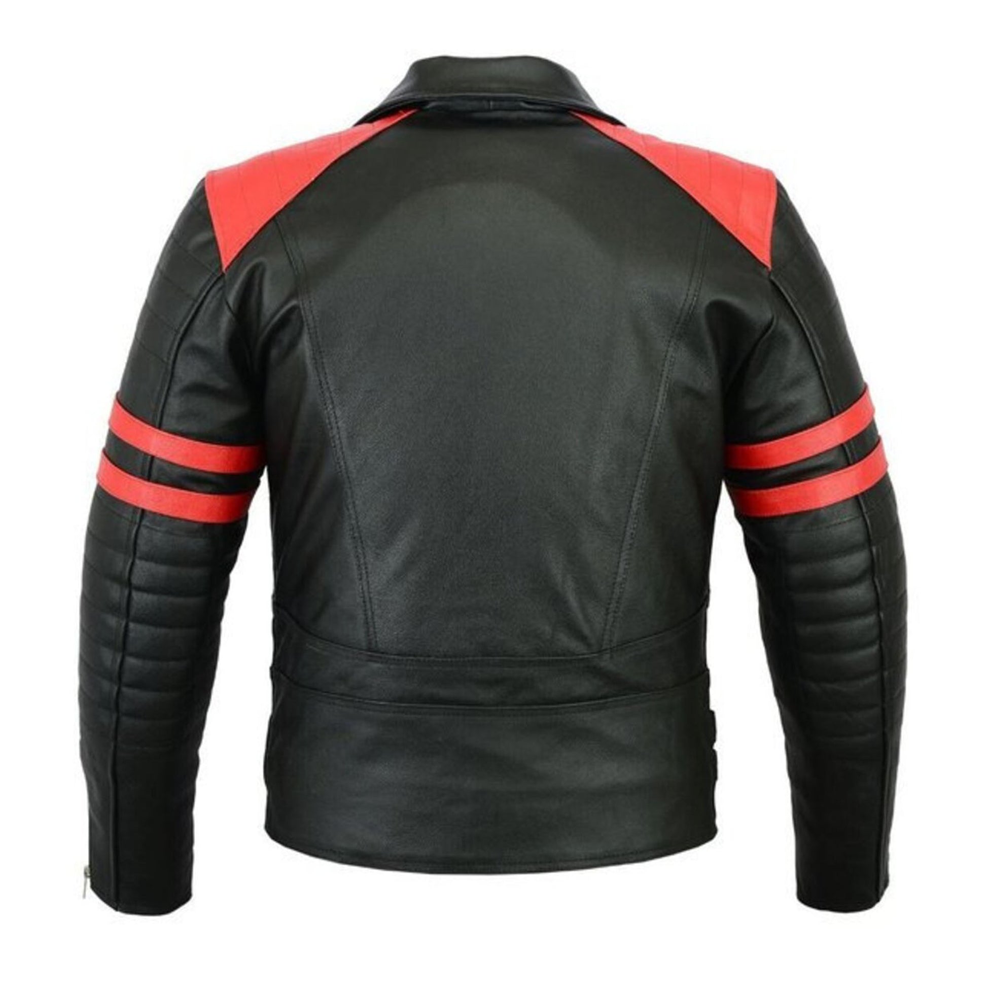 Unleash Your Edge: Men's Black Studded Punk Biker Jacket with Chain Detail