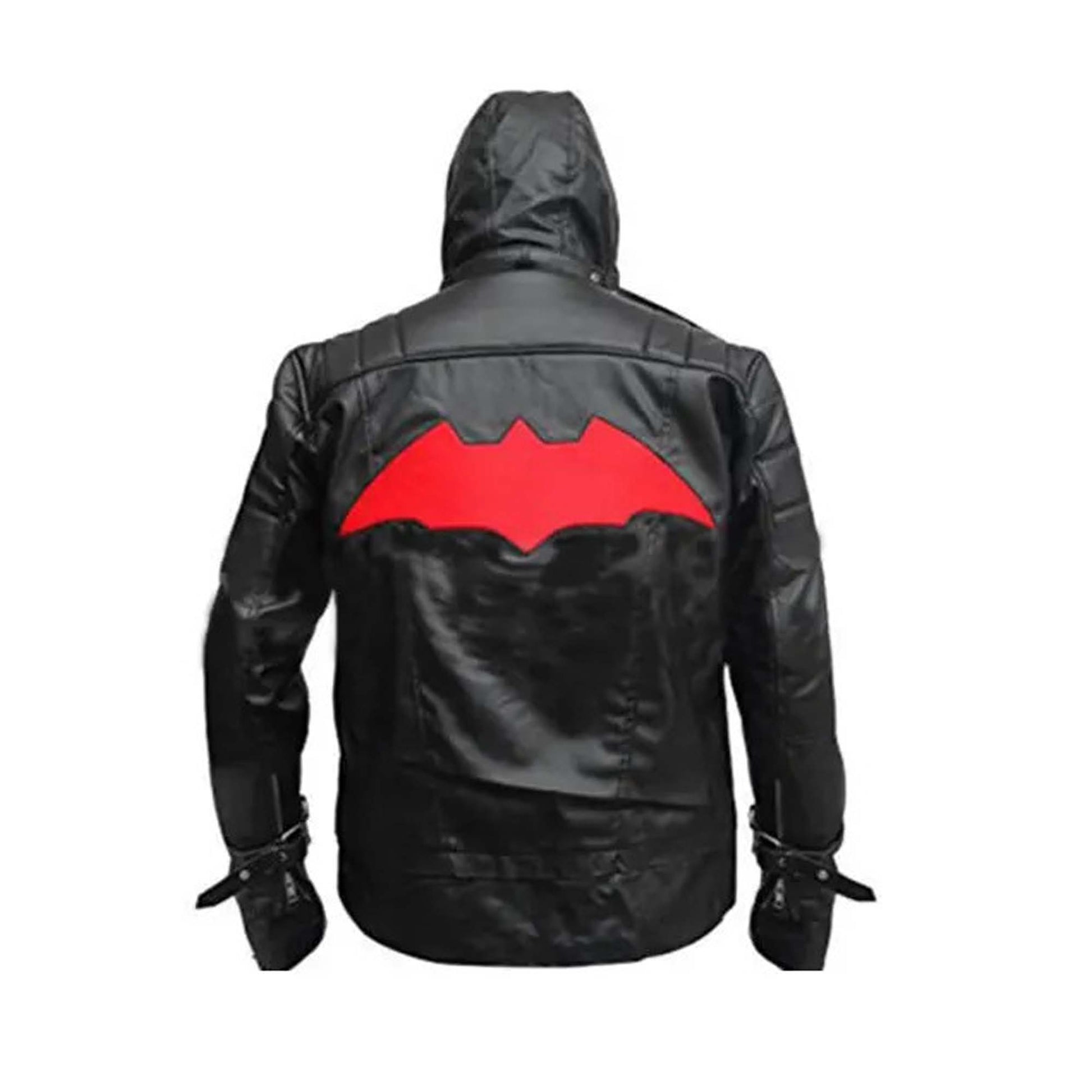 Arkham Knight - Jason Todd Black Quilted Hooded Leather Jacket