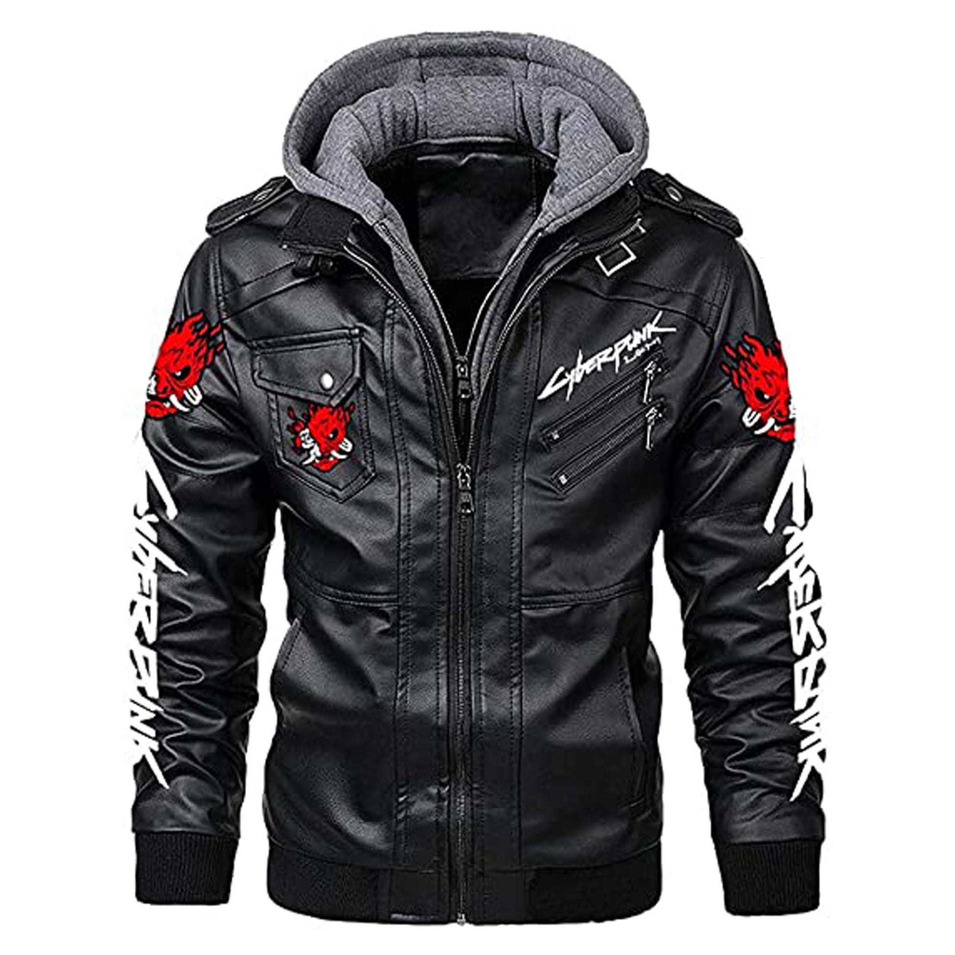 Real World Chrome Studded Cyberpunk Bomber Jacket Utility Gear