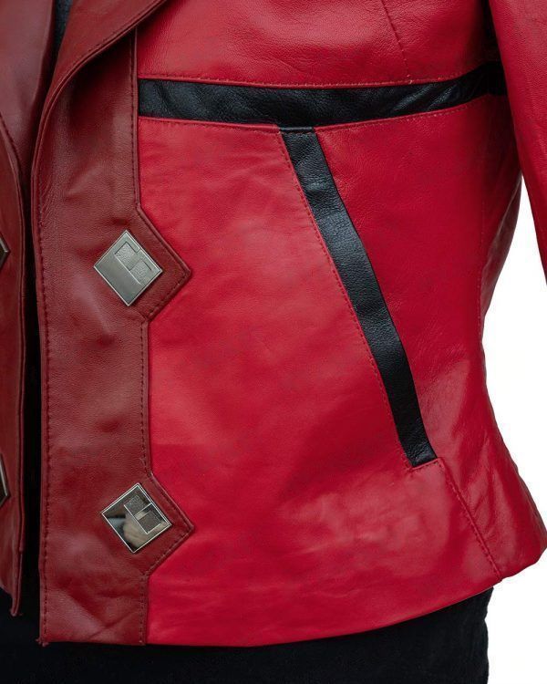 Violet Arcane Red Leather Jacket