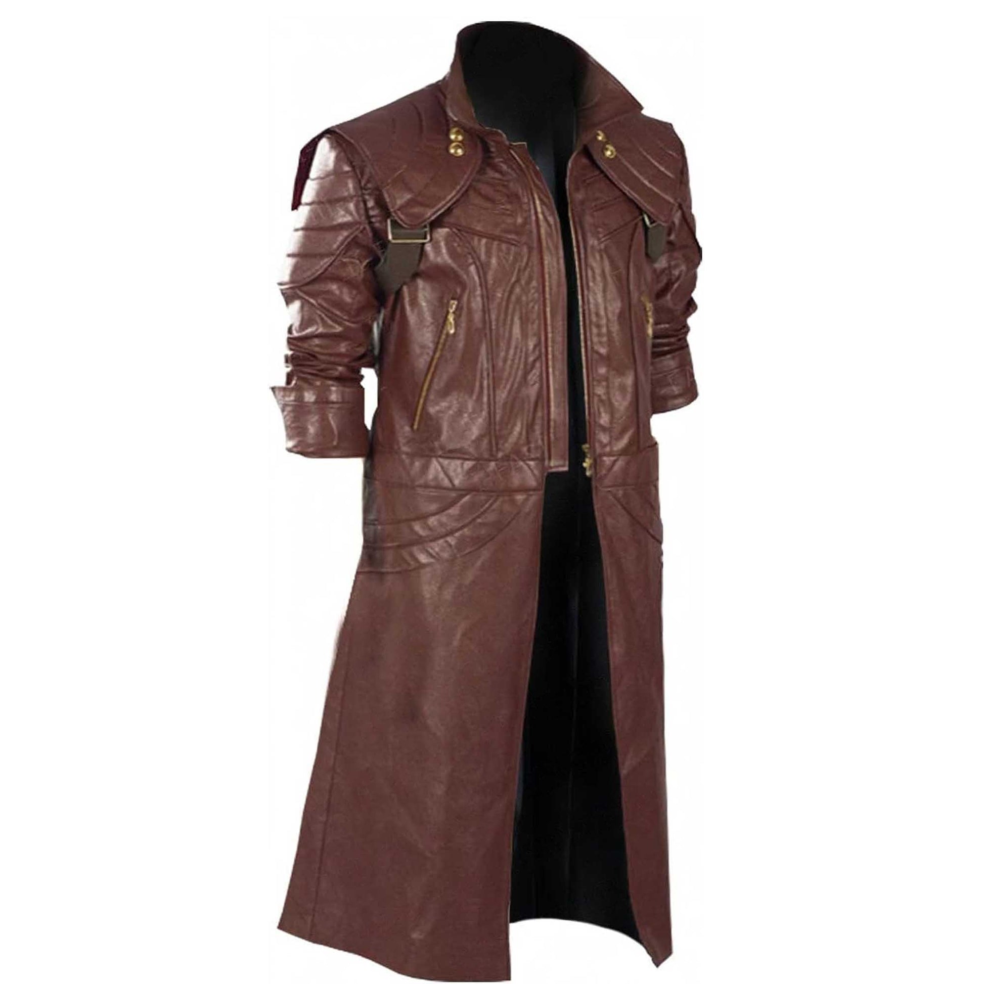 Nero Style Deep Brown Leather Trench Coat