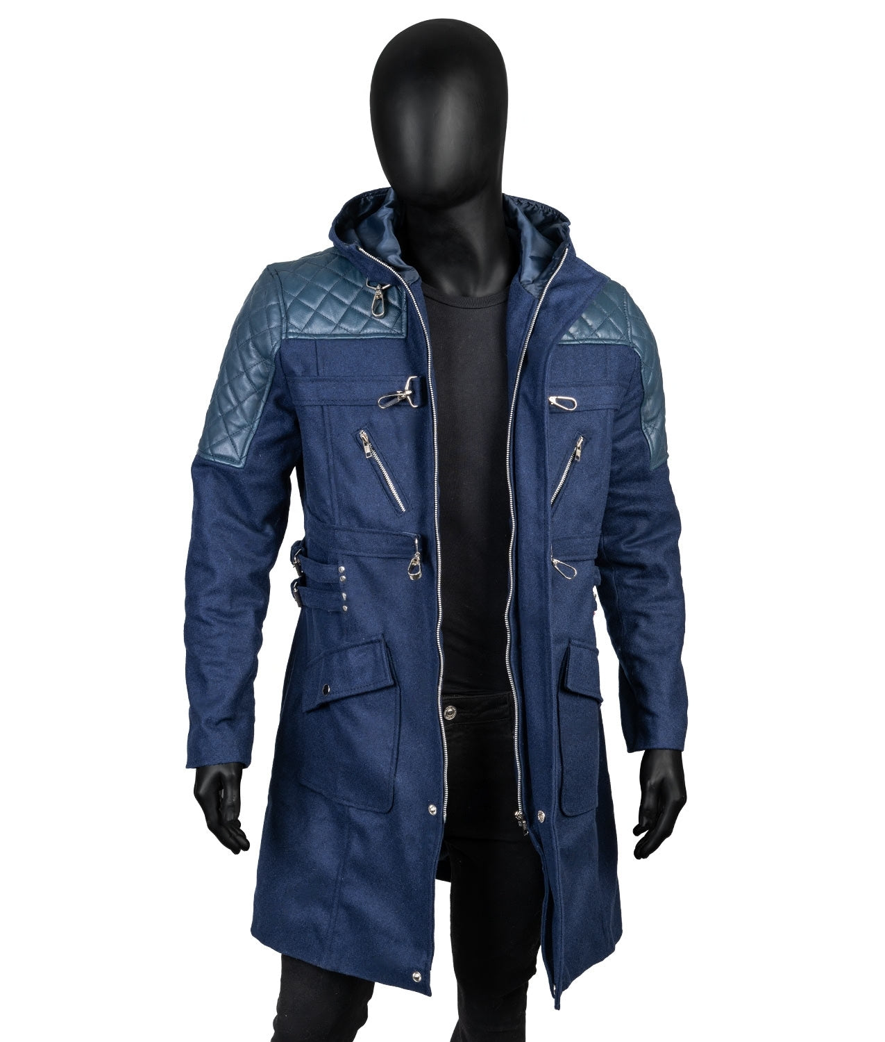 DMC 5 Nero Demon Hunter Hooded Trench Blue Coat