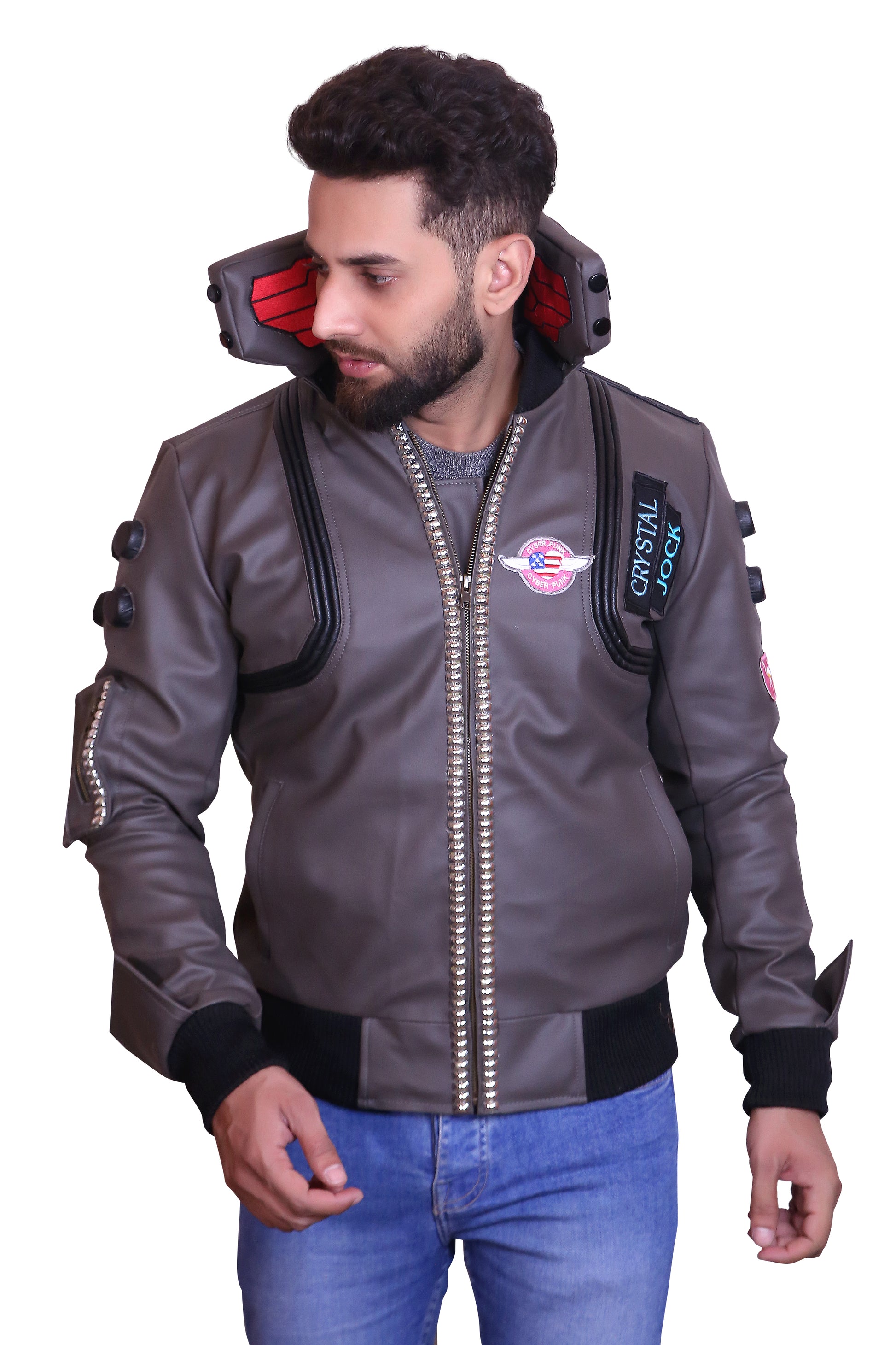 Real World Cyberpunk Studded Bomber Jacket Samurai Edition