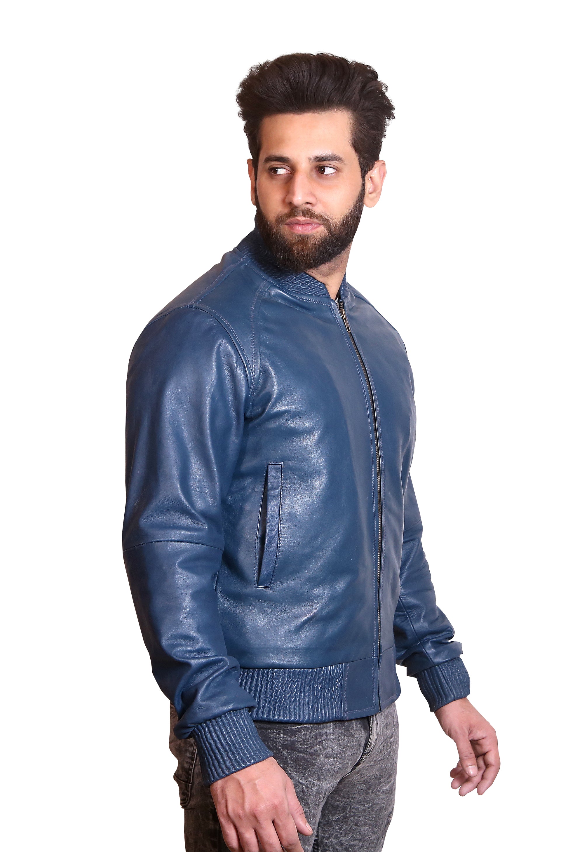 Redline Edge: Men's Black Leather Double Rider Biker Jacket with Red Trim