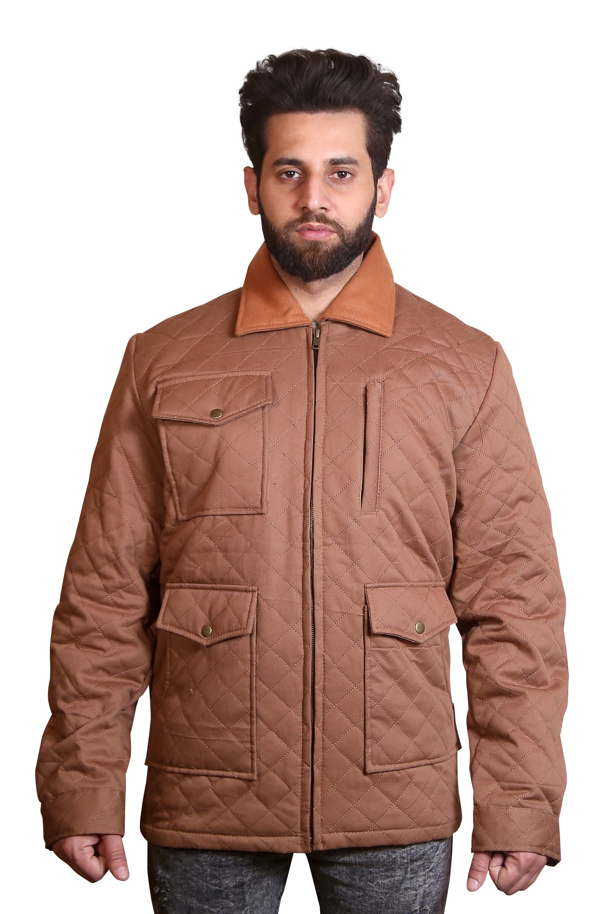 Statement Maker: Men's Full-Length Red Hooded Coat with Dramatic Faux Fur Trim