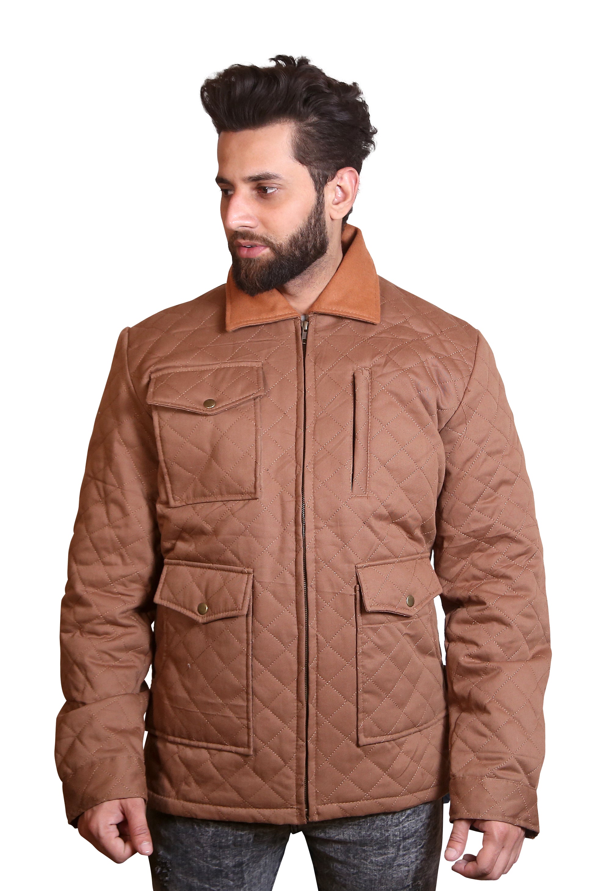 Statement Maker: Men's Full-Length Red Hooded Coat with Dramatic Faux Fur Trim