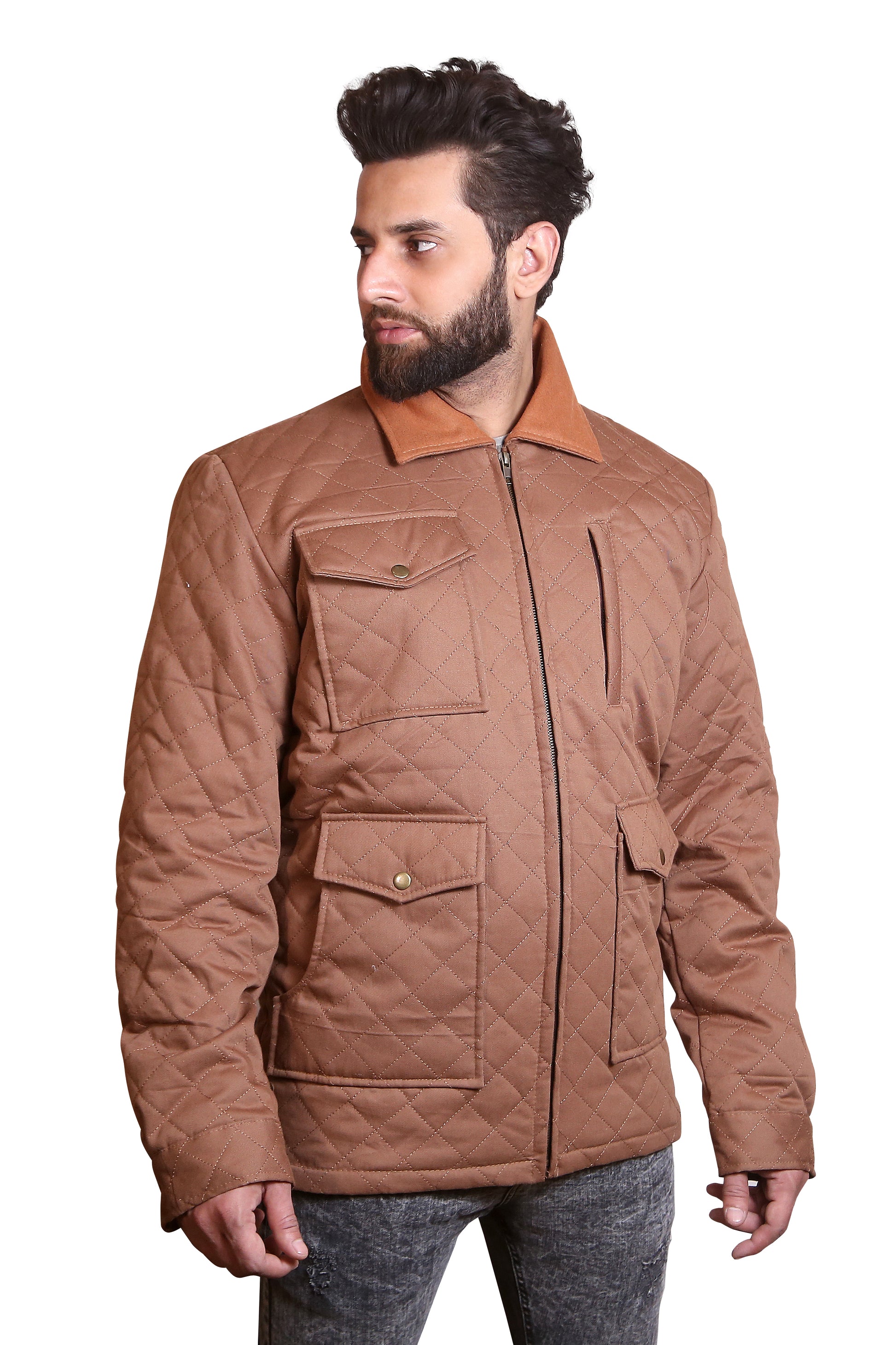 Statement Maker: Men's Full-Length Red Hooded Coat with Dramatic Faux Fur Trim