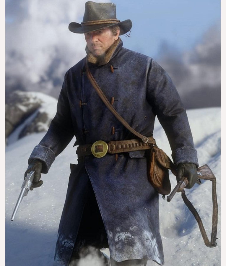 Arthur Morgan RDR2 Blue Wool Coat Duffle Style
