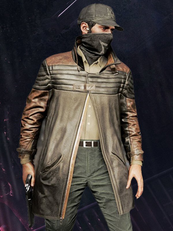Aiden Pearce Watch Dogs Leather Trench Coat for Real Urban Vigilante Style