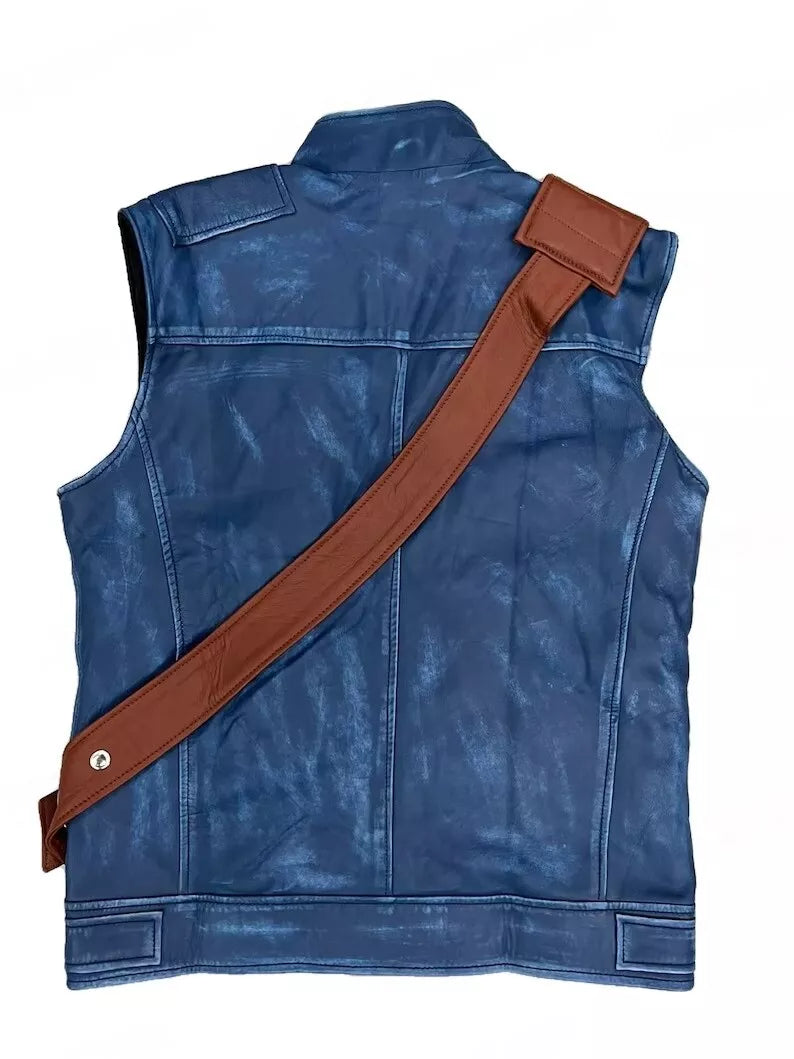 Maverick Tactical Blue Leather Vest Real-World Gear Edition